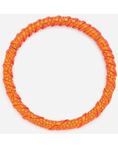 Lanvin Rhinestone Melodie Choker Necklace - Orange