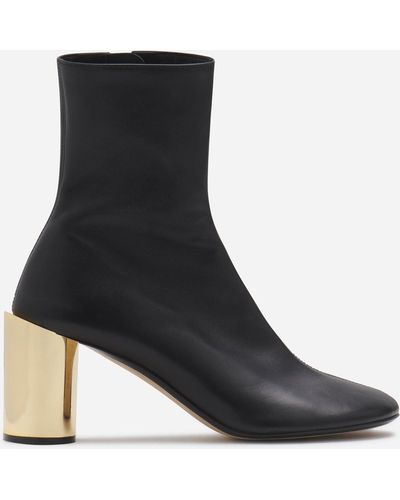 Lanvin Leather Sequence By Chunky Heeled Boots - Black
