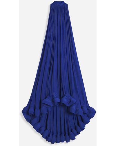 Lanvin Long Charmeuse Tribute Dress - Blue