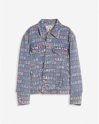 Lanvin X Future Unisex Asymmetrical Printed Jacket - Blue