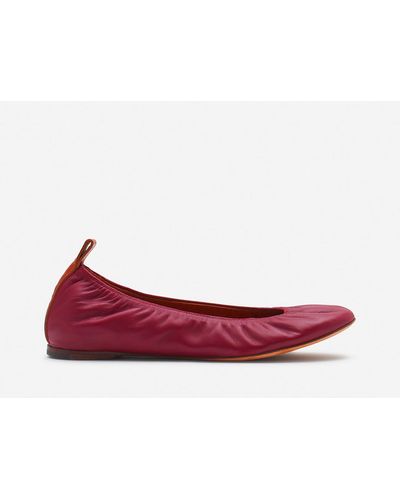 Lanvin The Leather Ballerina Flat - Red
