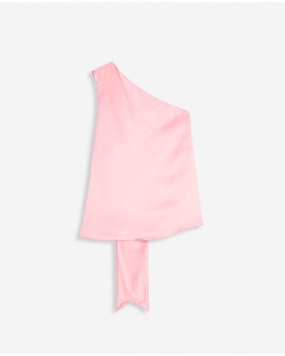 Lanvin Asymmetrical Top With A Ribbon Detail - Pink