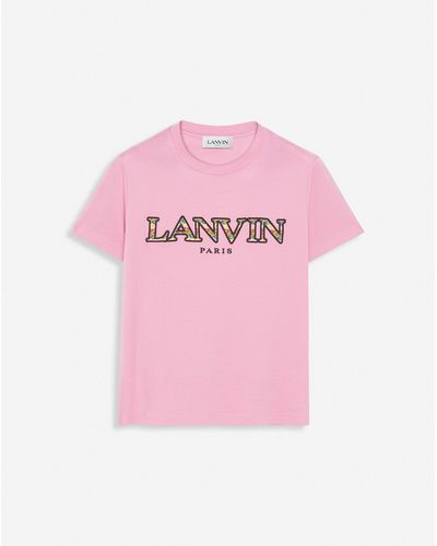 Lanvin Classic Curb Embroidered T-shirt - Pink