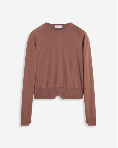 Lanvin Knit Crew-neck Sweater - Brown