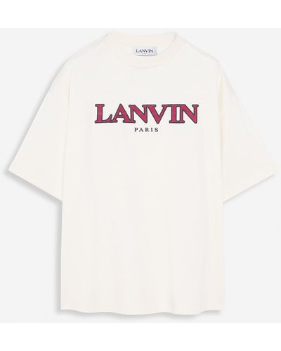 Lanvin Oversized Embroidered Curb T-shirt - Natural