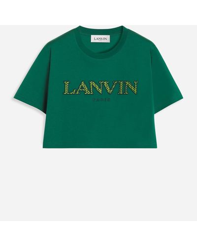 Lanvin Embroidered Cropped T-shirt - Green