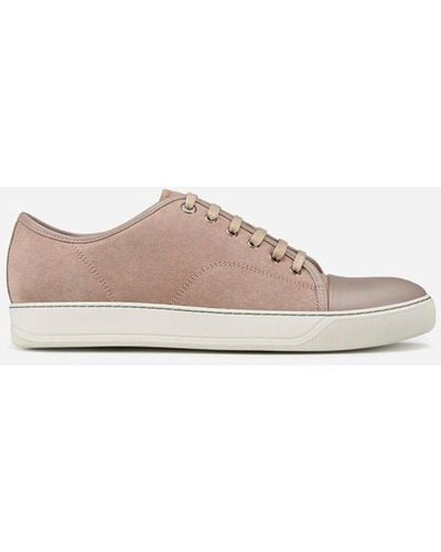 Lanvin Dbb1 Suede And Leather Sneakers - Pink