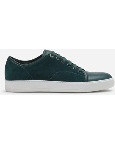 Lanvin Dbb1 Leather And Suede Sneakers - Green