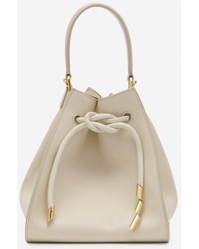 Lanvin Small Leather Séquence By Handbag - Natural
