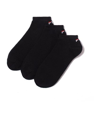 Fila Lote de 3 pares de calcetines Quarter unisex - Negro
