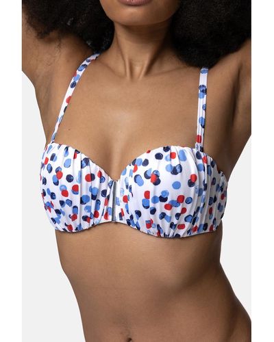 DORINA Sujetador de bikini bandeau con relleno Antibes - Azul