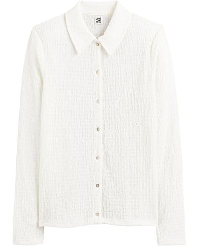 La Redoute Camiseta con cuello polo, material en relieve - Blanco