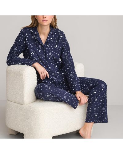 La Redoute Pijama de pilú estampado con motivos astrales - Azul