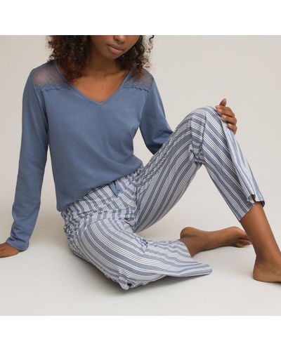 La Redoute Pijama de manga larga - Azul