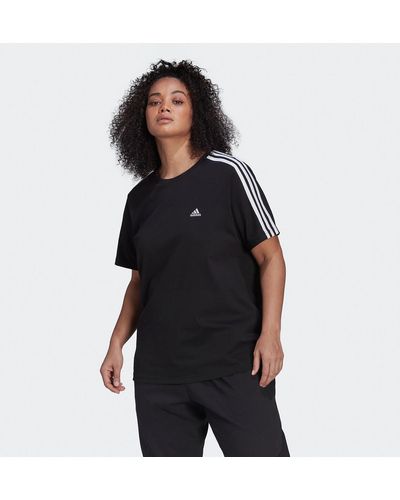 adidas Loungewear Essentials Slim 3-Stripes Camisetas - Negro