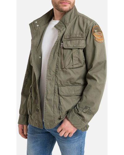 Schott Nyc Parka militar con cremallera e insignias M-1941 - Verde