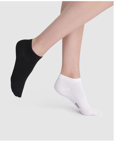 DIM Lote de 4 calcetines cortos - Blanco