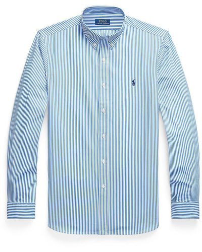 Polo Ralph Lauren Camisa slim de popelina, de rayas - Azul
