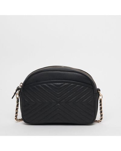 Petite Mendigote Bolso acolchado con bandolera de piel SIMONE - Negro