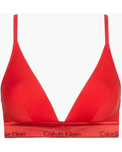 Calvin Klein Sujetador triángulo Modern CTN Holiday - Rojo
