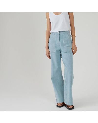 La Redoute Pantalón ancho de rayas, de algodón - Azul