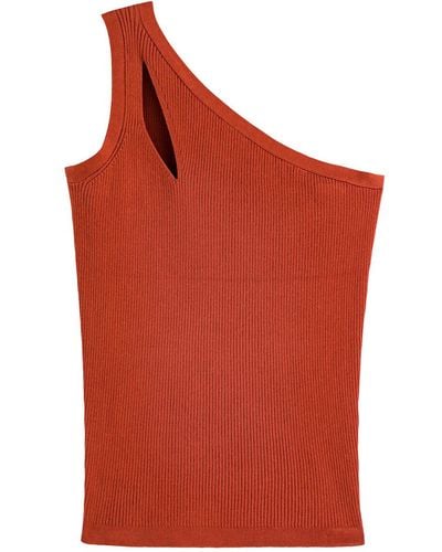 La Redoute Camiseta sin mangas asimétrica de punto fino - Rojo