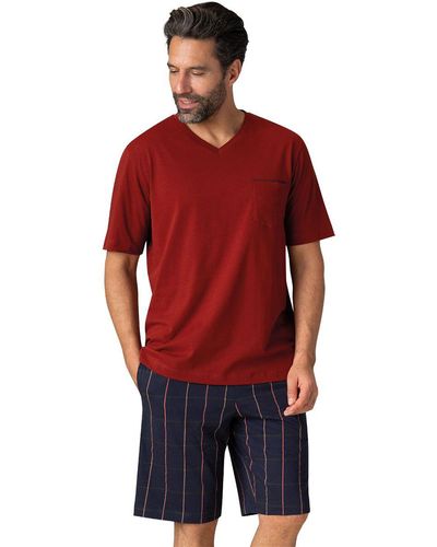 EMINENCE Pijama corto con cuello en pico - Rojo