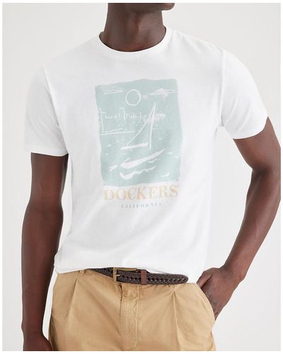 Dockers Camiseta con cuello redondo - Blanco
