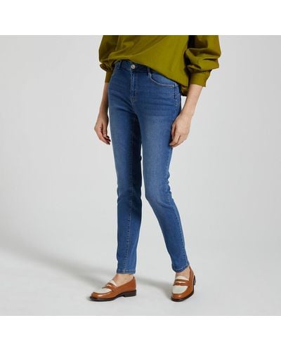 Morgan Vaqueros Skinny, talle medio - Azul