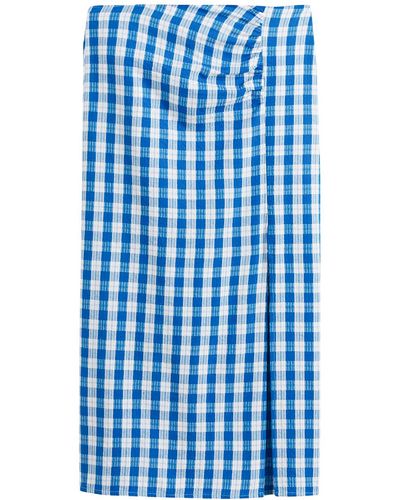La Redoute Falda larga efecto pañal, de cuadros - Azul