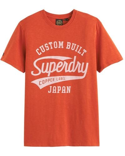 Superdry Camiseta de cuello redondo con estampado - Naranja