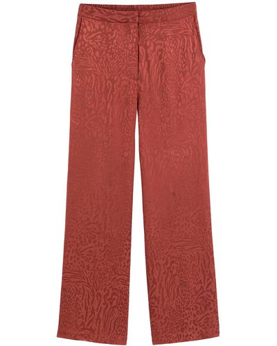 La Redoute Pantalón ancho de talle alto de jacquard - Rojo