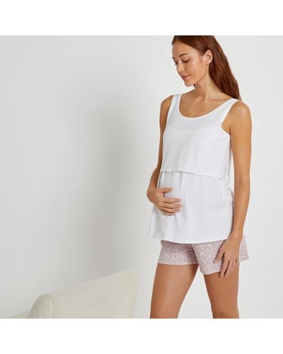 La Redoute Pijama con short de maternidad, de punto - Blanco