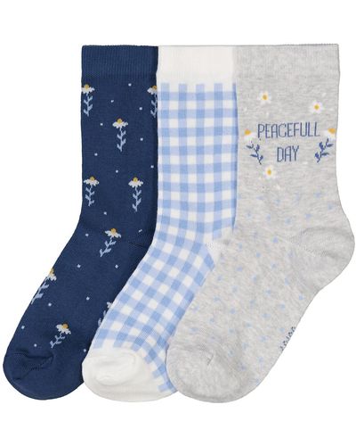 La Redoute Lote de 3 pares de calcetines estampados - Azul