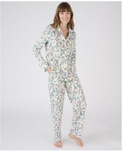 DAMART Conjunto de pijama de manga larga - Blanco