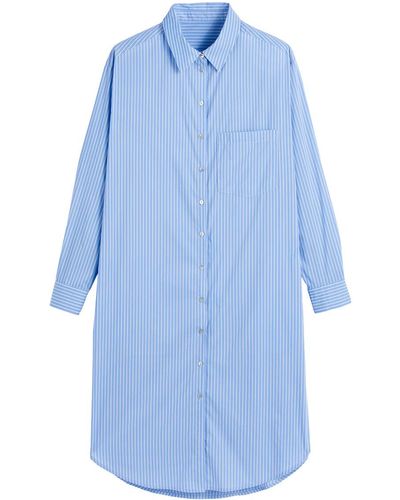 La Redoute Vestido camisero de rayas, manga larga - Azul