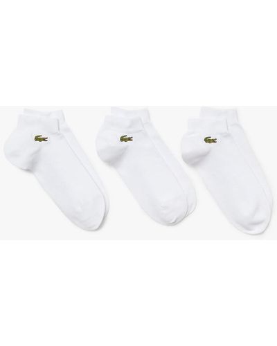 Lacoste Lote de 3 pares de calcetines cortos - Blanco