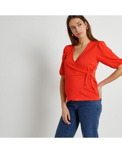 La Redoute Camiseta de embarazo, forma cruzada - Rojo