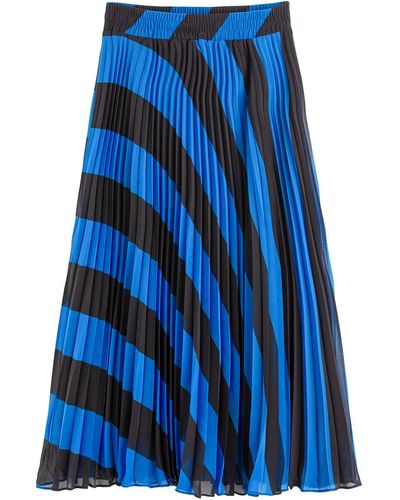 La Redoute Falda plisada de rayas, larga - Azul
