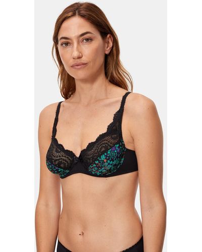 Playtex Sujetador envolvente Flower Elegance de microfibra - Negro