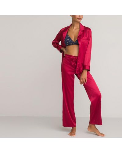 La Redoute Pijama de satén - Rojo