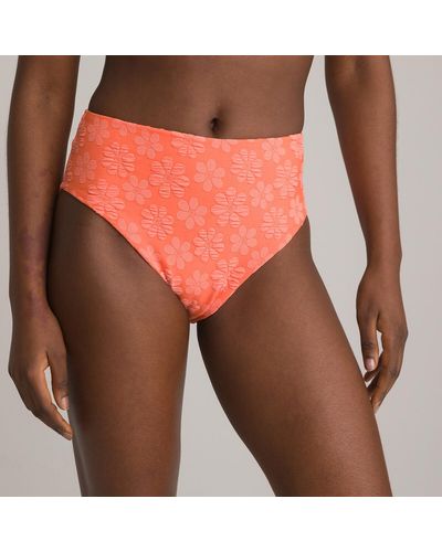 La Redoute Braguita de bikini alta, punto de rizo - Naranja
