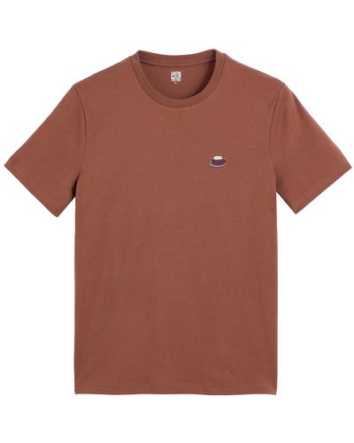 La Redoute Camiseta de manga corta con bordado - Marrón