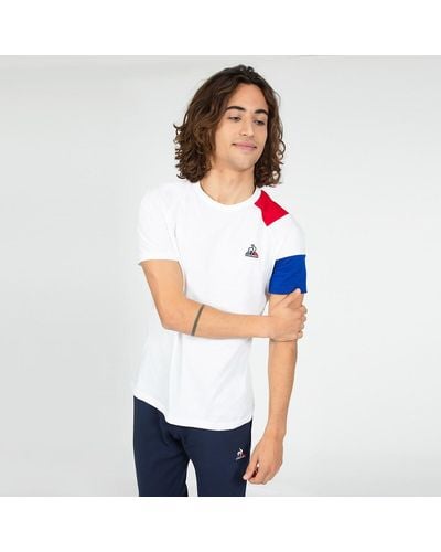 Le Coq Sportif Camiseta de cuello redondo y manga corta - Blanco
