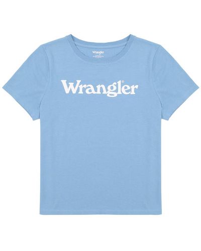 Wrangler Camiseta de manga corta, logotipo delante - Azul