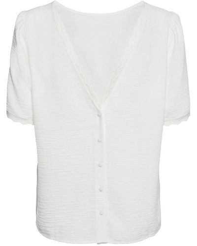 Vero Moda Blusa de manga corta y cuello redondo - Blanco