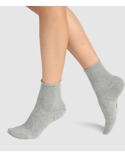 DIM Lote de 2 pares de calcetines cortos de algodón Style Lurex - Blanco