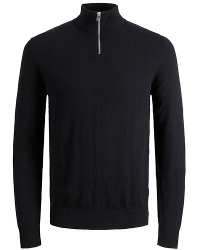 Jack & Jones Jersey de cuello alto con cremallera Emil - Negro