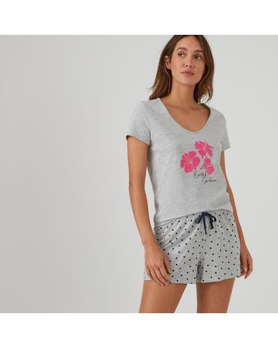 La Redoute Pijama de pantalón corto de algodón bio - Gris