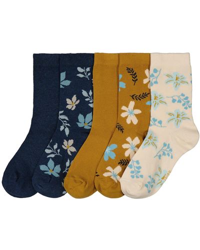 La Redoute Lote de 5 pares de calcetines con motivo de flores - Azul
